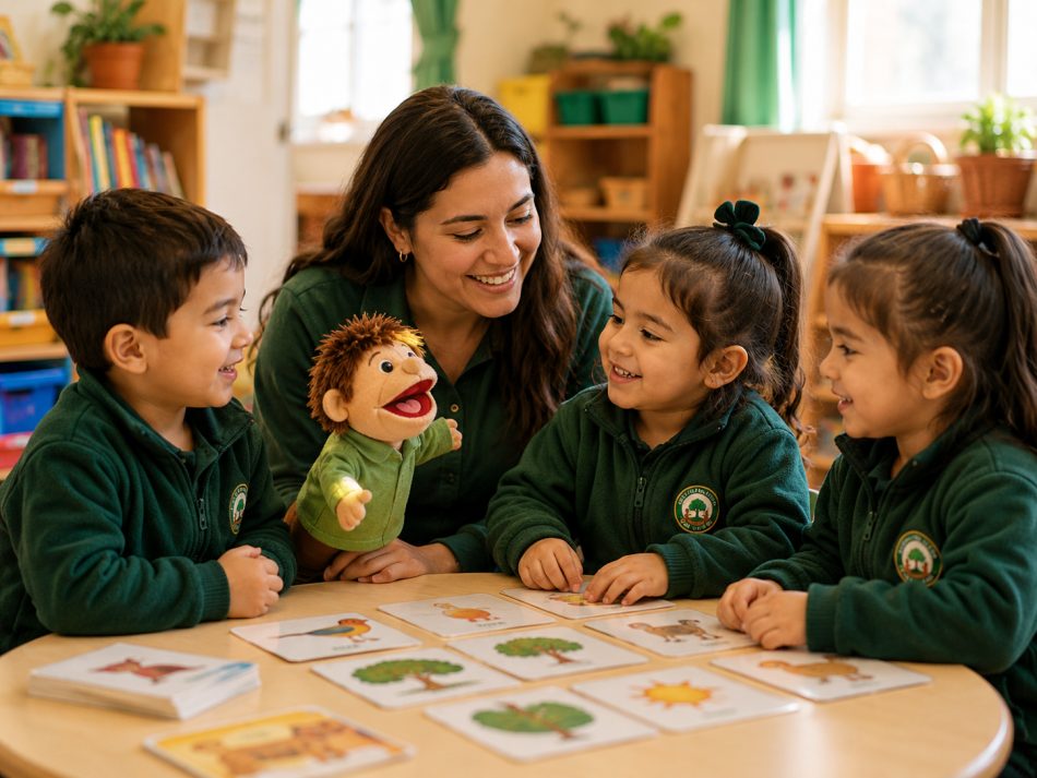 Actividad con títeres en la sala
