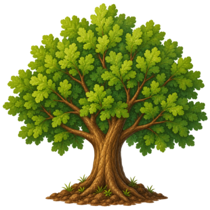 Un roble adulto y frondoso